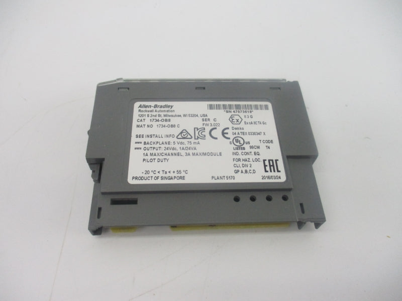 ALLEN BRADLEY 1734-OB8 SER. C F/W 3.022 24VDC 1A NSMP