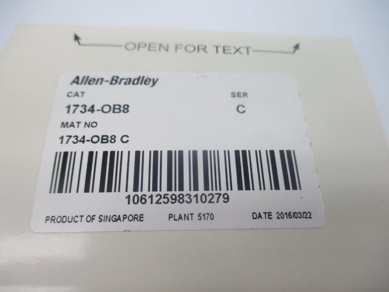 ALLEN BRADLEY 1734-OB8 SER. C F/W 3.022 24VDC 1A NSMP