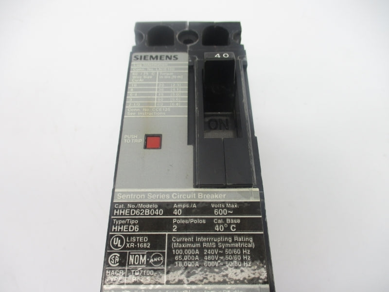 SIEMENS HHED62B040 600V 40A UNMP