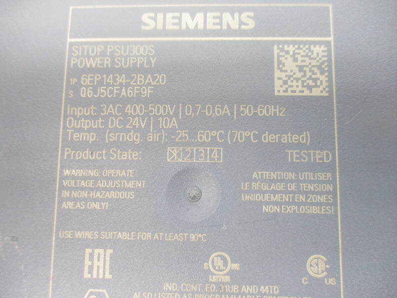 SIEMENS 6EP1434-2BA20 400-500V 0.7-0.6A NSNP