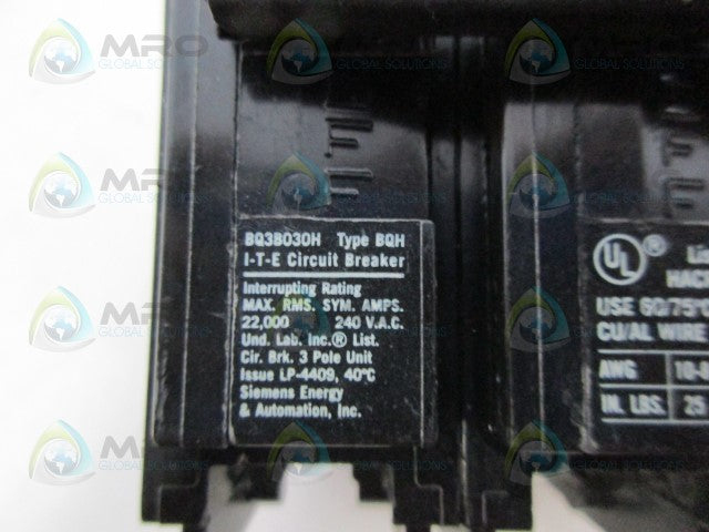 SIEMENS BQ3B030H 30AMP CIRCUIT BREAKER *NEW NO BOX*