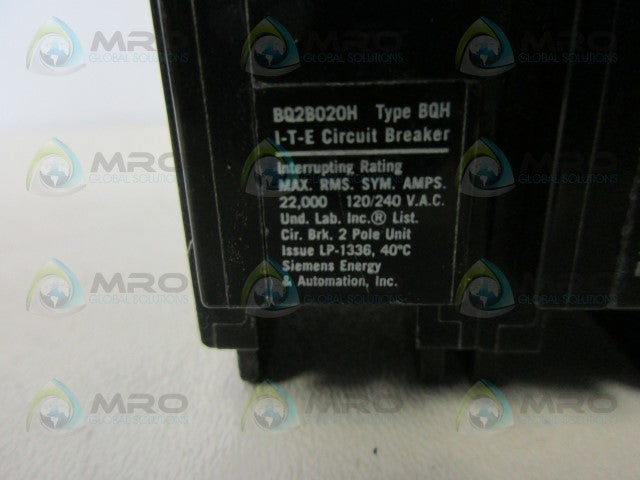SIEMENS BQ2B020H CIRCUIT BREAKER 20A *NEW NO BOX*