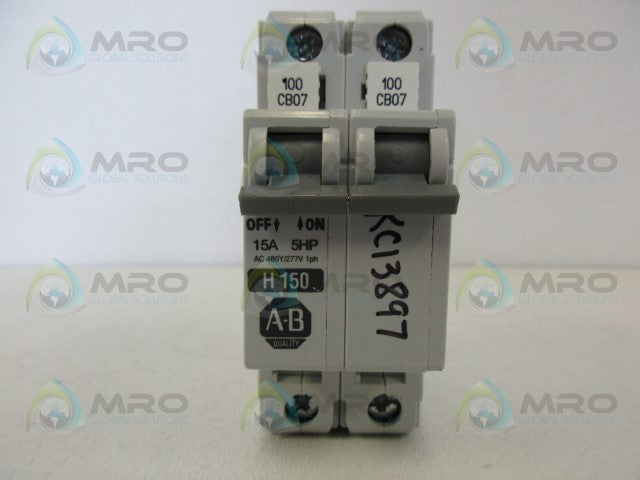 ALLEN BRADLEY 1492-CB2H150 SER C 2PL 15A 5HP *USED*