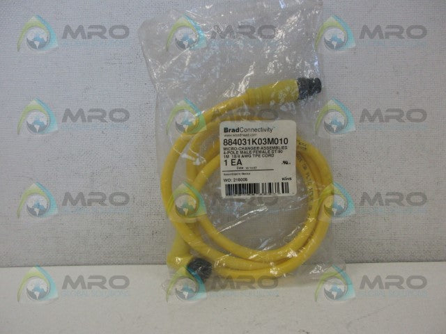 DANIEL WOODHEAD 884031K03M010 4P MALE/FEMALE STRAIGHT CABLE *NEW IN FACTORY BAG*