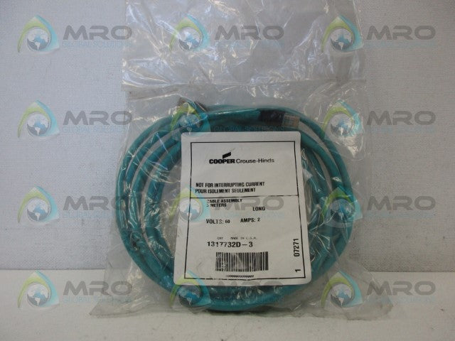 COOPER 1317732D-3 CABLE ASSEMNLY *NEW IN FACTORY BAG*