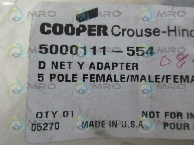COOPER 5000111-554 Y ADAPTER *NEW IN FACTORY BAG*