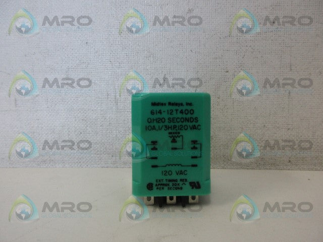 MIDTEX RELAYS 614-12T400 RELAY *USED*