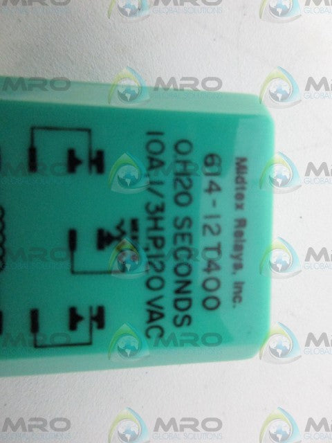 MIDTEX RELAYS 614-12T400 RELAY *USED*