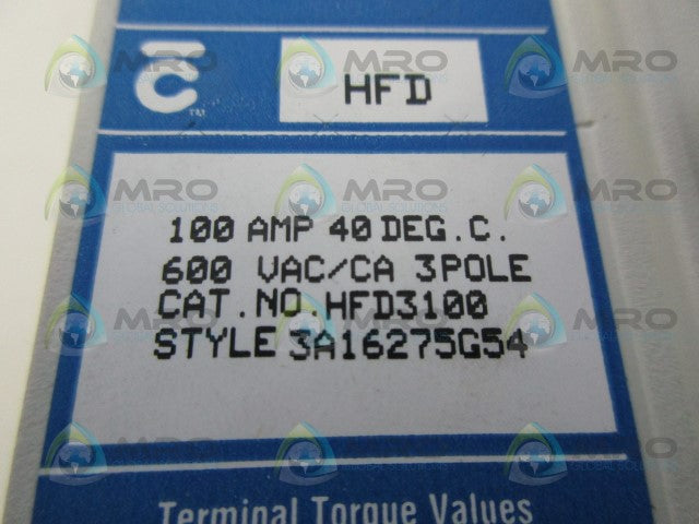 CUTLER HAMMER HFD3100 CIRCUIT BREAKER *NEW IN BOX*