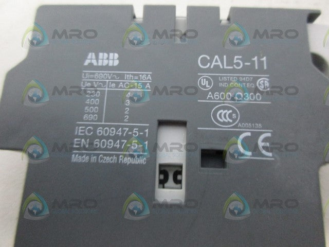 ABB CAL5-11 1SBN010020R1011 AUXILARY CONTACT (PKG OF 2)*NEW IN ORIGINAL PACKAGE*