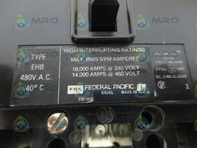 FEDERAL PACIFIC EHB3015 15AMP 3POLE  CIRCUIT BREAKER *NEW NO BOX*