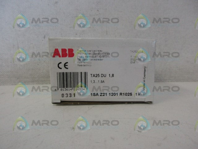 ABB TA25DU-1.8 1SAZ211201R1025 1.3-1.8A *NEW IN BOX*
