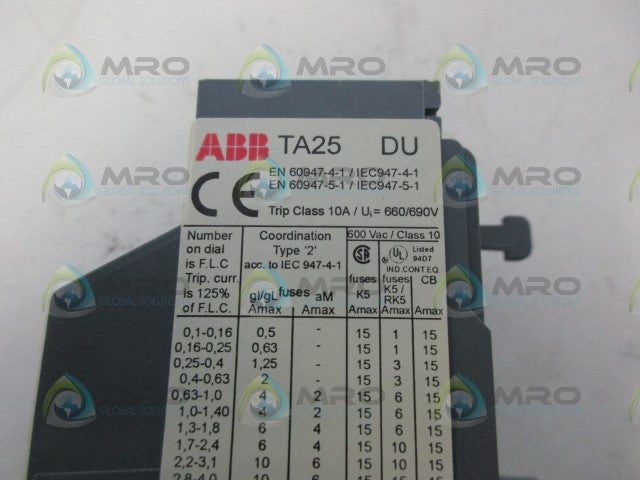 ABB TA25DU-1.8 1SAZ211201R1025 1.3-1.8A *NEW IN BOX*