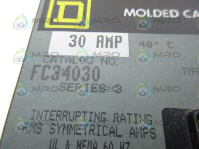 SQUARE D FC34030 30AMP 3POLE CIRCUIT BREAKER *NEW NO BOX*