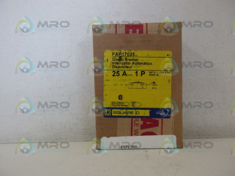 SQUARE D FAP17025 25AMP 1POLE CIRCUIT BREAKER *NEW IN BOX*