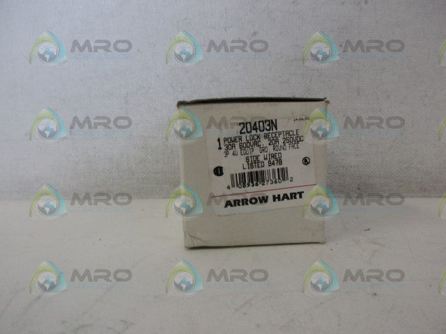 ARROW HART 20403N POWER LOCK RECEPTACLE *NEW IN BOX*