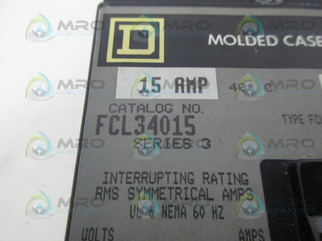SQUARE D FCL34015 MOLDED CASE CIRCUIT BREAKER *NEW NO BOX*