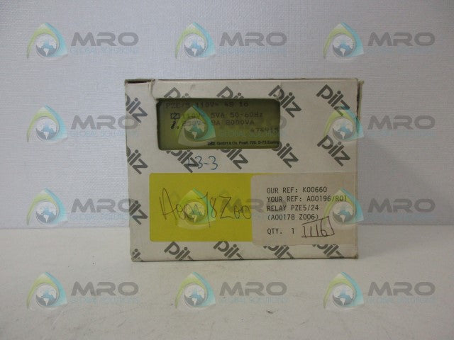 PILZ PZE/5-120VAC-4S-1O SAFETY RELAY *NEW IN BOX*
