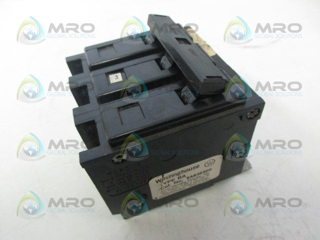WESTINGHOUSE BAB3030H 30AMP 3POLE CIRCUIT BREAKER *USED*