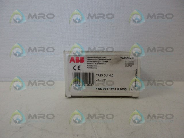 ABB TA25DU4,0 THERMAL OVERLOAD RELAY *NEW IN BOX*