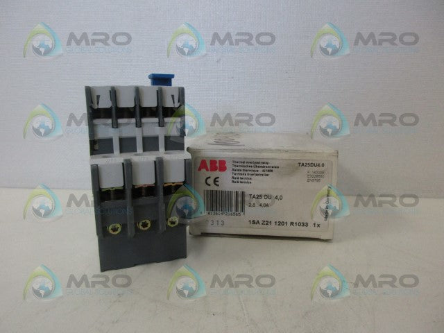 ABB TA25DU4,0 THERMAL OVERLOAD RELAY *NEW IN BOX*