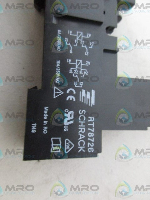 SCHRACK RT78726 GENERAL PURPOSE RELAY *NEW NO BOX*