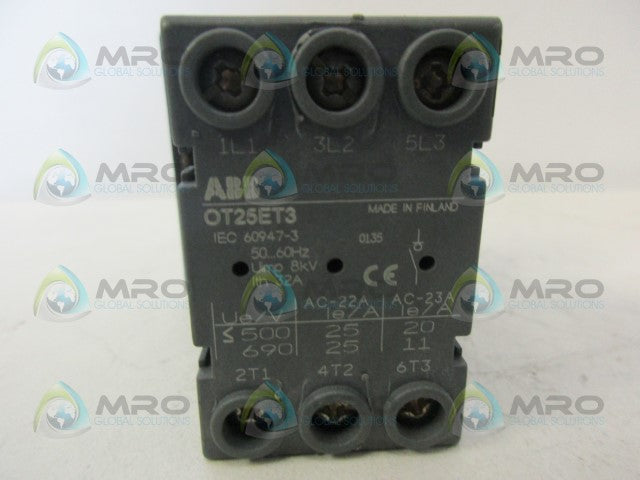 ABB OT25ET3 GENERAL PURPOSE SWITCH *NEW NO BOX*