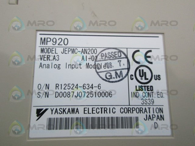 YASKAWA JEPMC-AN200 ANALOG INPUT MODULE *NEW NO BOX*