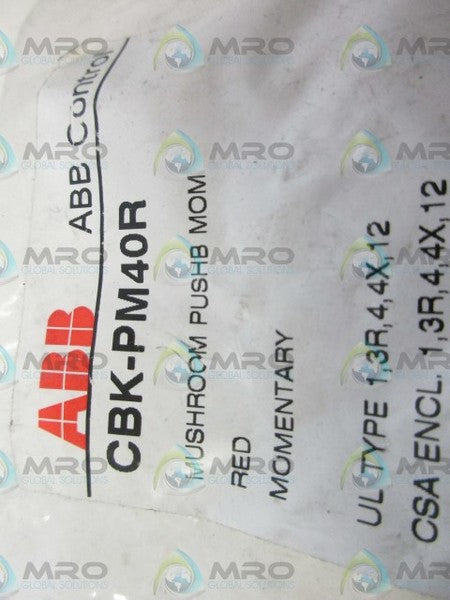 ABB CBK-PM40R MUSHROOM PUSHBUTTON *NEW IN FACTORY BAG*