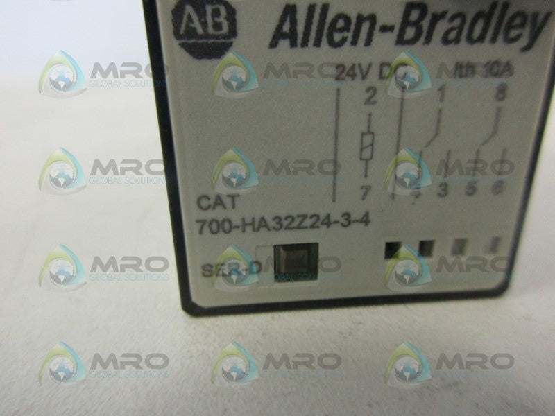 ALLEN BRADLEY 700-HA32Z24-3-4 SER. D RELAY 24VDC *USED*
