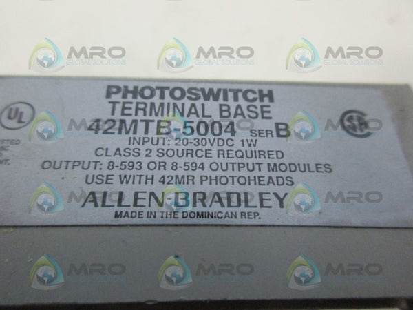 Allen bradley 42mtb-5004 SER.B  TERMINAL BASE  *USED*