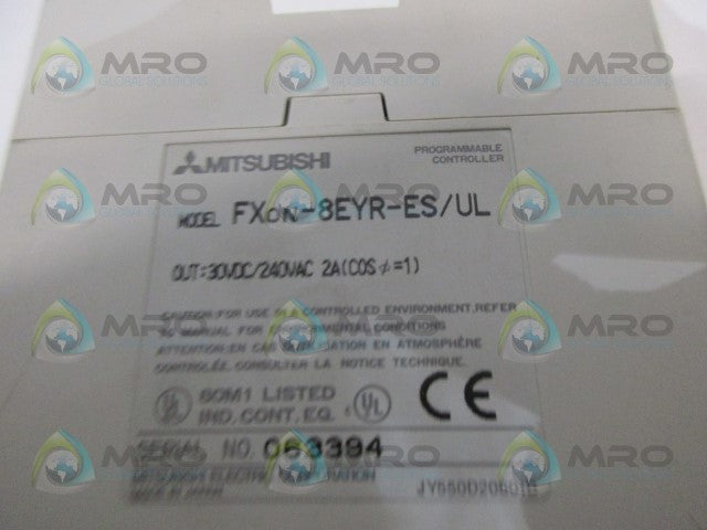 MITSUBISHI FXON-8EYR-ES/UL PROGRAMMABLE CONTROLLER *NEW NO BOX*
