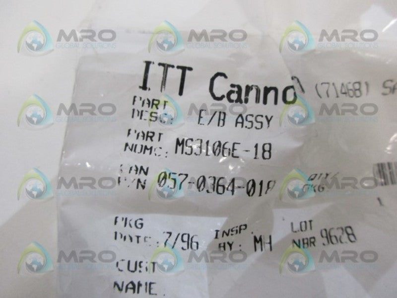ITT CANNON MS3106E-18 FEMALE PLUG CONNECTOR * NEW IN FACTORY BAG *