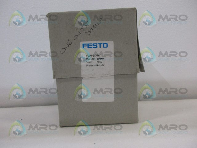 FESTO VL/0-3-3/4 PNEUMATIC VALVE *NEW IN BOX*