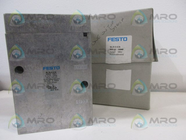 FESTO VL/0-3-3/4 PNEUMATIC VALVE *NEW IN BOX*