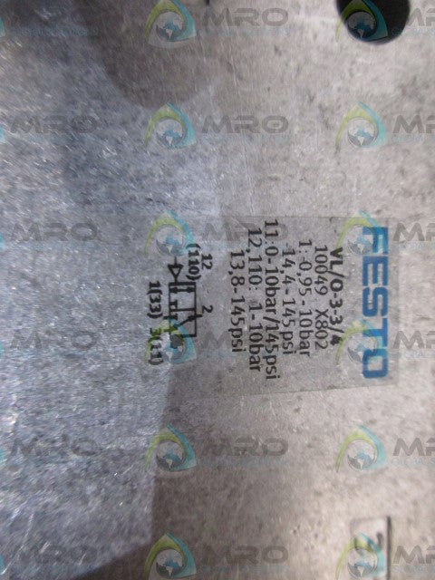 FESTO VL/0-3-3/4 PNEUMATIC VALVE *NEW IN BOX*