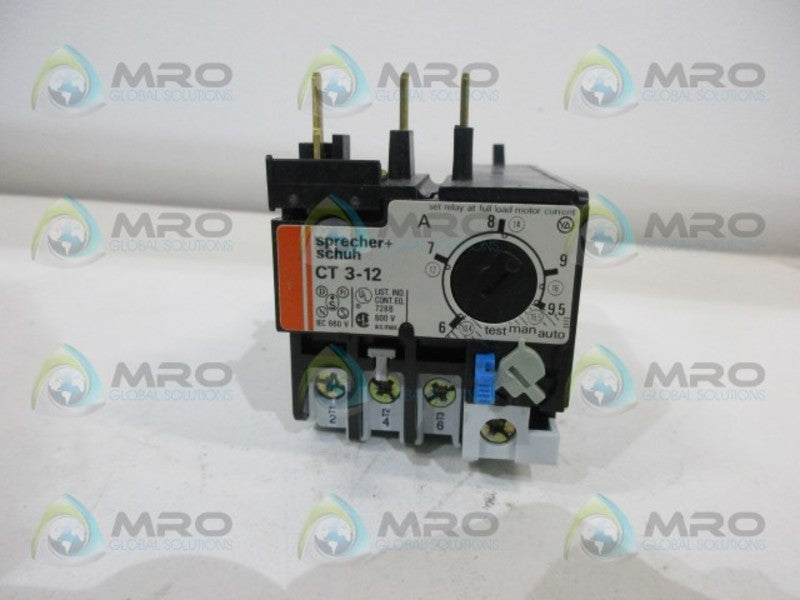 SPRENCHER SCHUH CT3-12 MOTOR STARTER W/OVERLOAD RELAY 6-9.5A *NEW NO BOX*