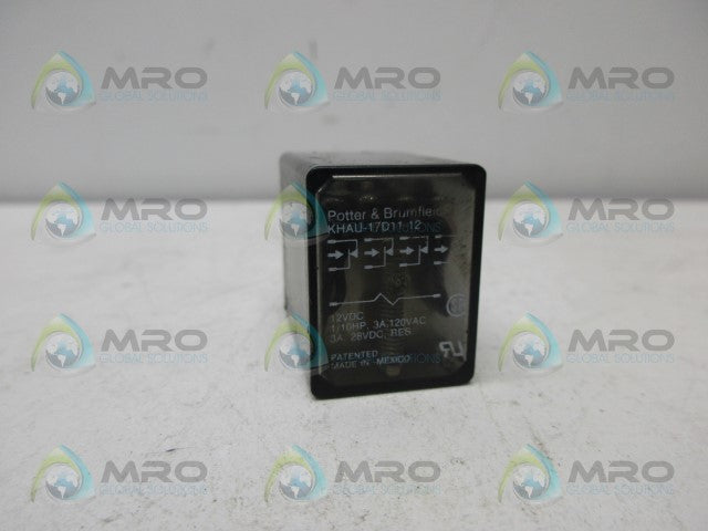 POTTER & BRUMFIELD KHAU-17D11-12 RELAY 12VDC *USED*