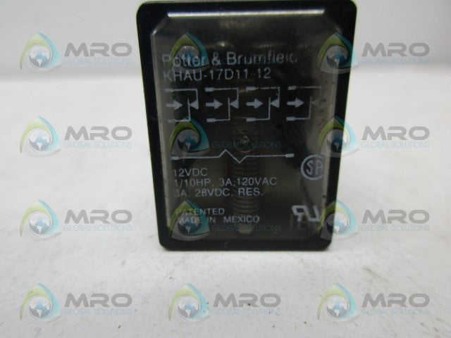 POTTER & BRUMFIELD KHAU-17D11-12 RELAY 12VDC *USED*