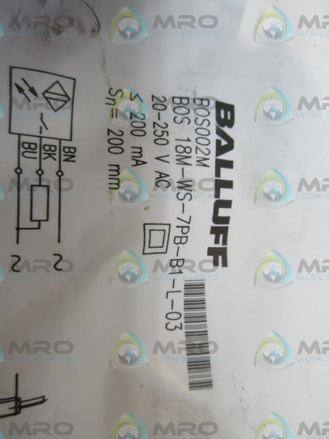 BALLUFF BOS18M-WS-7PB-B1-L-03 SENSOR *NEW IN FACTORY BAG*