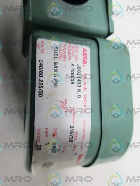 ASCO JB821453 (AS PICTURED) COIL *USED*