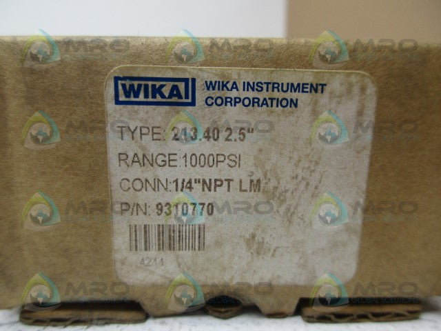 WIKA 213.402.5" 9310770 PRESSURE GAUGE *NEW IN BOX*