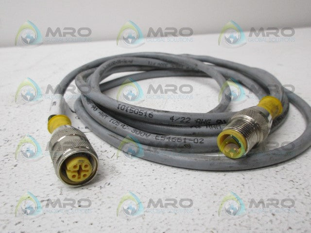 TURCK RK4.4T-2-RS-4.4T EURO FAST MOLDED CORDSET *USED*