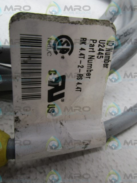 TURCK RK4.4T-2-RS-4.4T EURO FAST MOLDED CORDSET *USED*