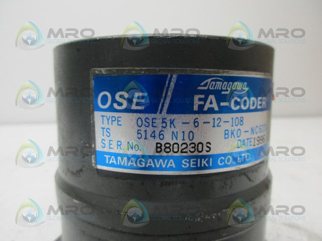 TAMAGAWA 0SE5K-6-12-108 SERVO MOTOR *USED*