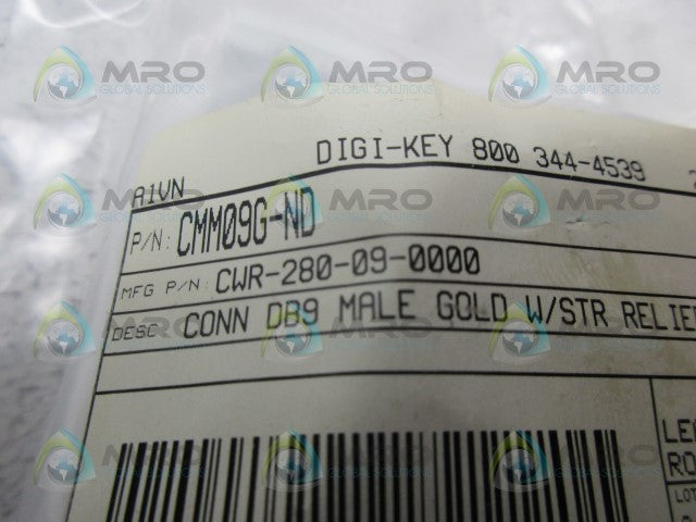 CW INDUSTRIES CMM09G-ND CONNECTOR (PKG OF 10) *NEW IN FACTORY BAG*