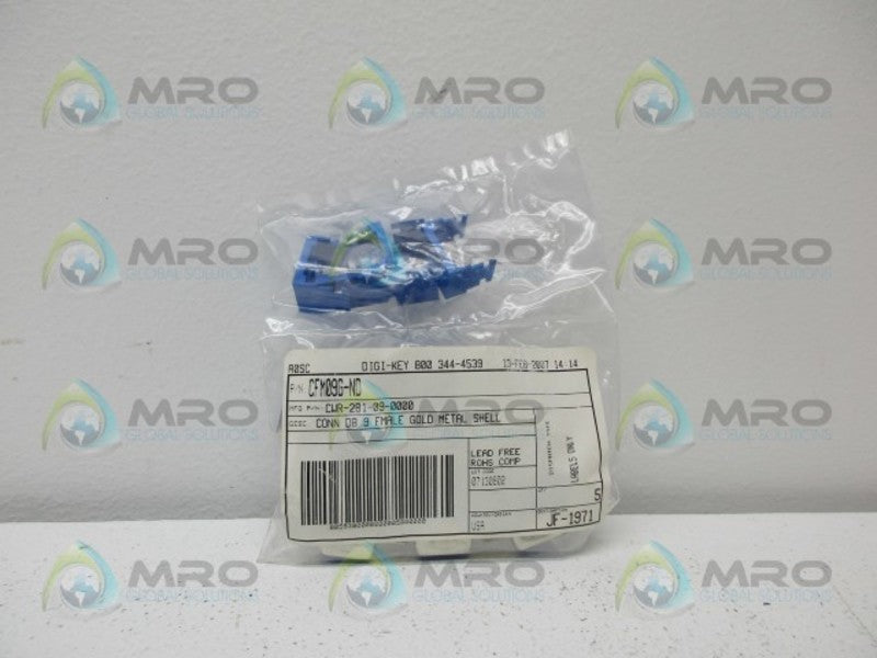 CW INDUSTRIES CFM09G-ND CONNECTOR (PKG OF 5) *NEW IN FACTORY BAG*
