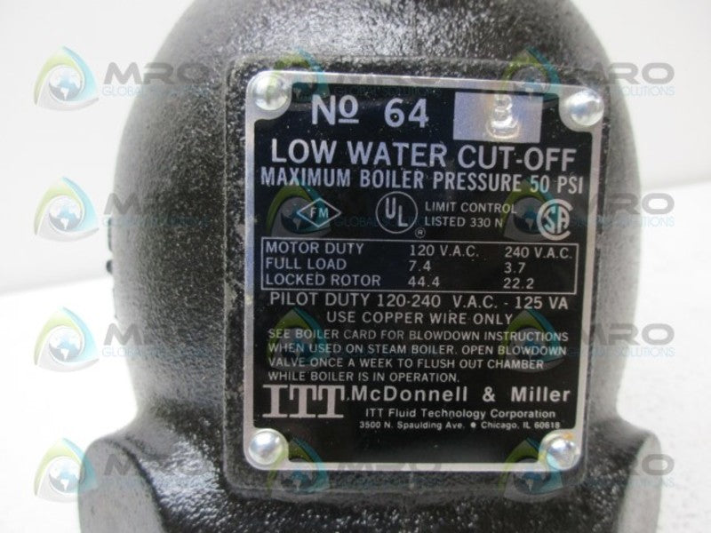 MCDONNELL & MILLER 64B LOW WATER CUT-OFF *NEW NO BOX*