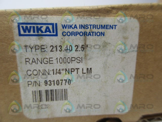 WIKA 9310770 PRESSURE GAUGE *NEW IN BOX*