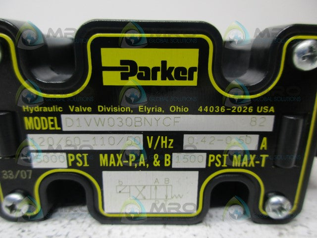PARKER D1VW030BNYCF HYDRAULIC SOLENOID VALVE *NEW NO BOX*